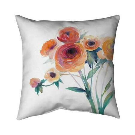 FONDO 26 x 26 in. Watercolor Flowers-Double Sided Print Indoor Pillow FO2793263